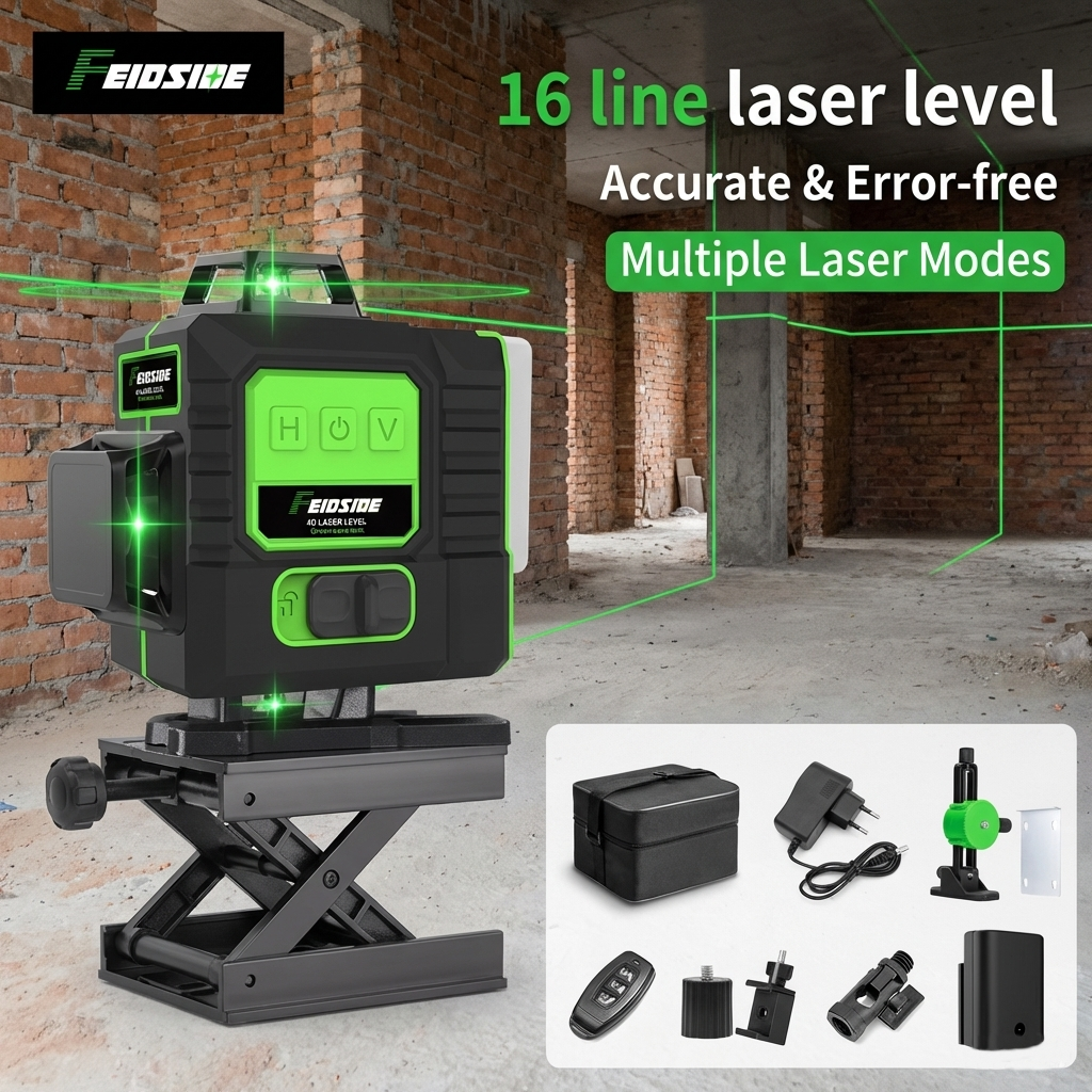 Laser Level Rotary - ميزان ليزر أخضر FEIDSIDE بـ 16/12