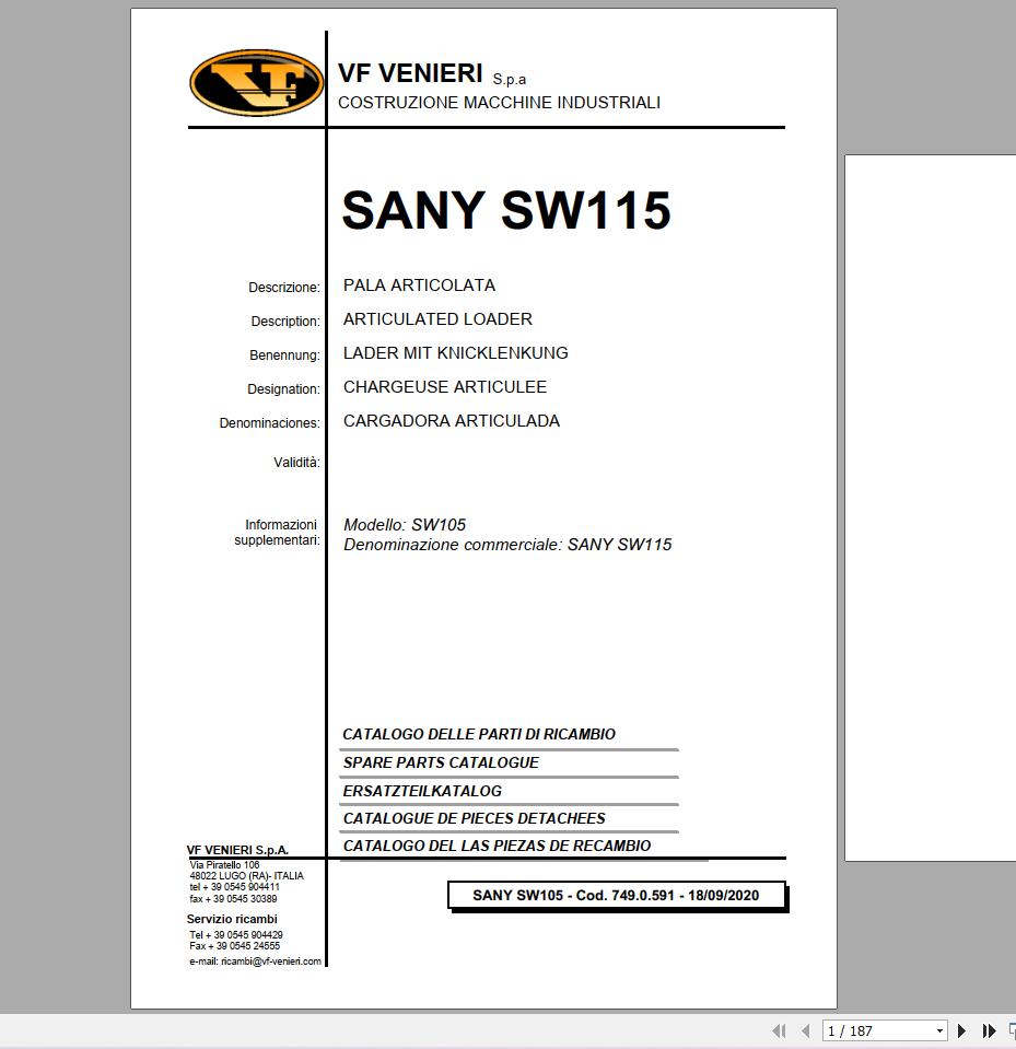 Heavy Equipment Pdf - مجموعة كتالوج أجزاء SpecDiag Sany للمعدات