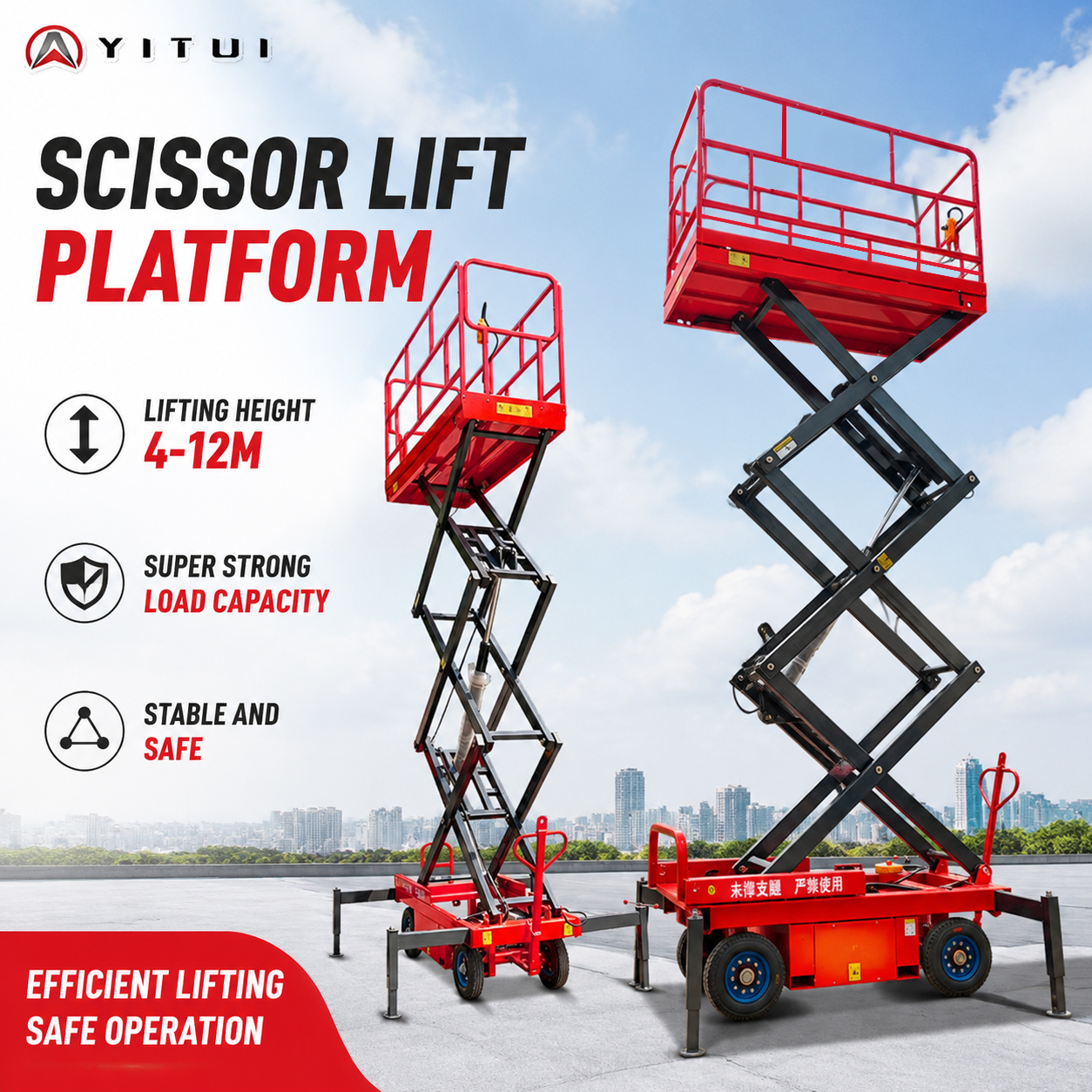 Scissor Lift Table Hydraulic - منصة رفع كهربائية هيدروليكية بسعة تحميل