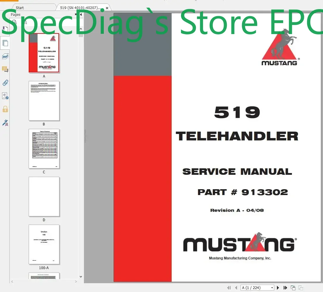SpecDiag Mustang Machinery الم - مراجعة Heavy Equipment Pdf وسعره