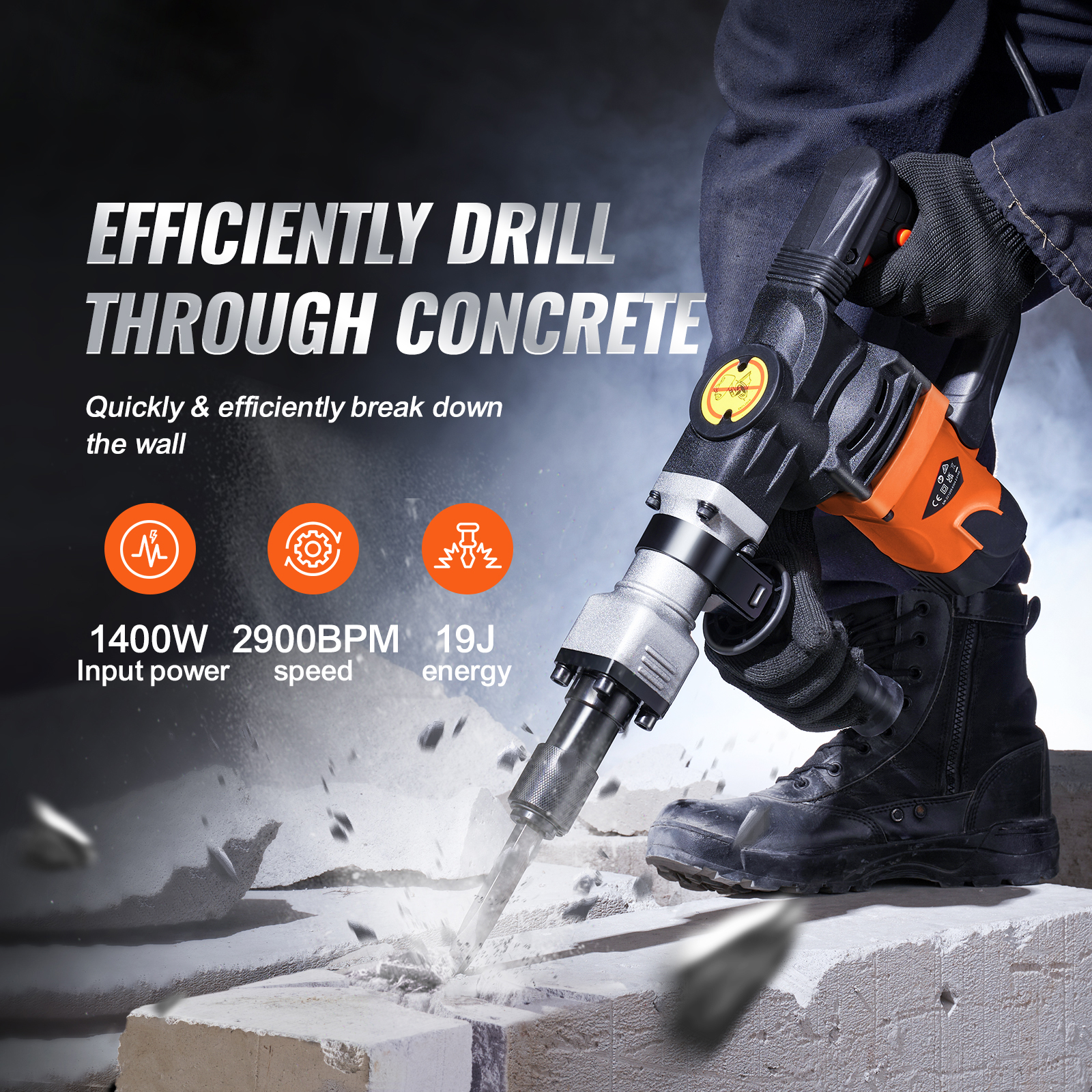 SucceBuy 1400 واط هدم جاك المط - مراجعة Concrete Breaker Demolition وسعره